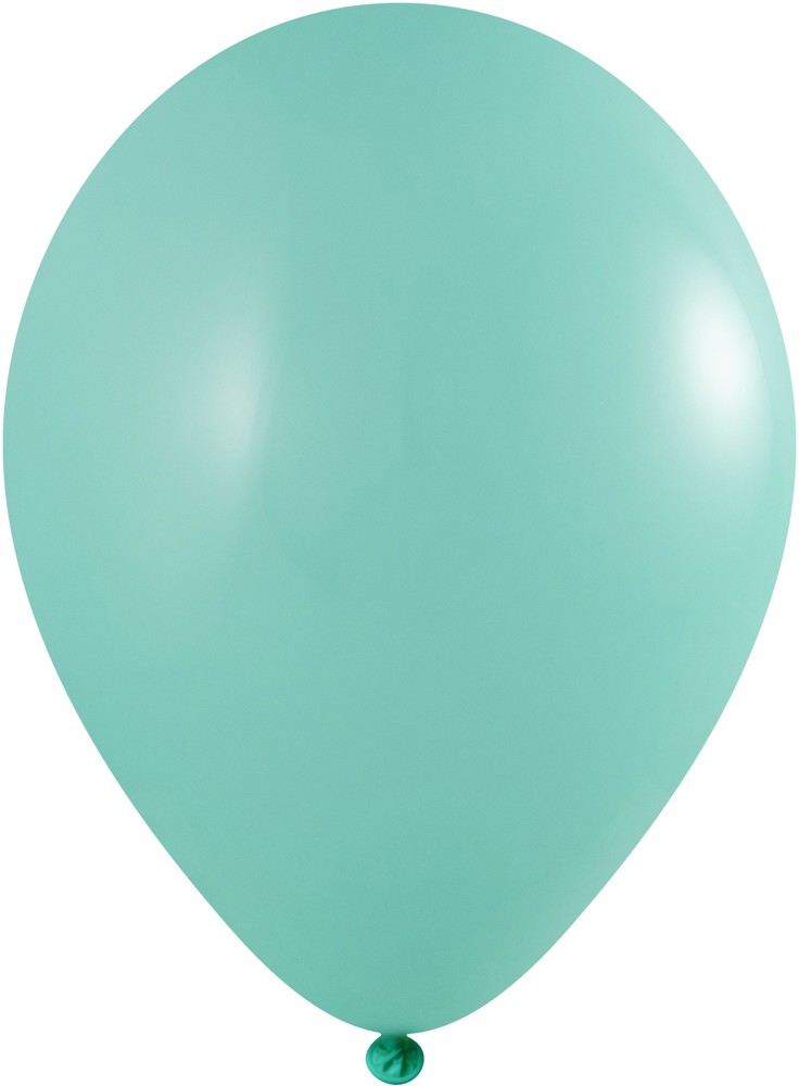 Luftballons mit Druck Qualityprint Ø 35 cm / Umfang 90-100 cm / 12 Inch, Licht blauw Metallic (2650), Metallic, 2 kleuren, 1 drukzijde - Minze (1085)