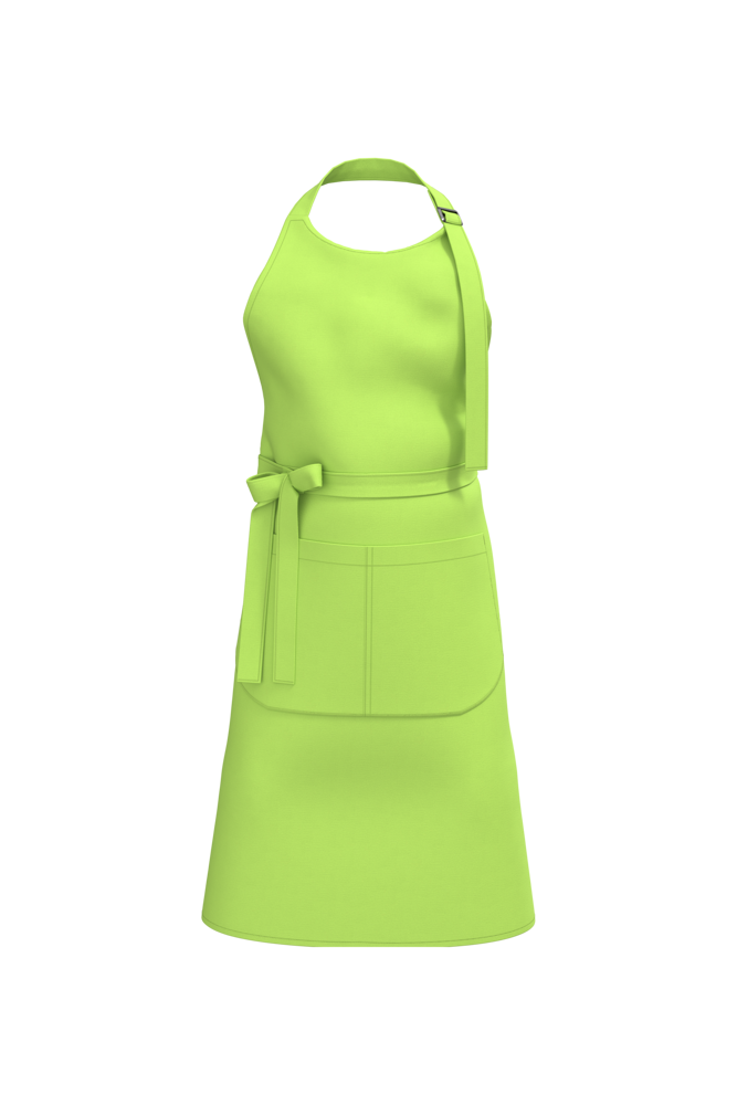 K8007 - Bio-Baumwolle Schürze mit Tasche - lime