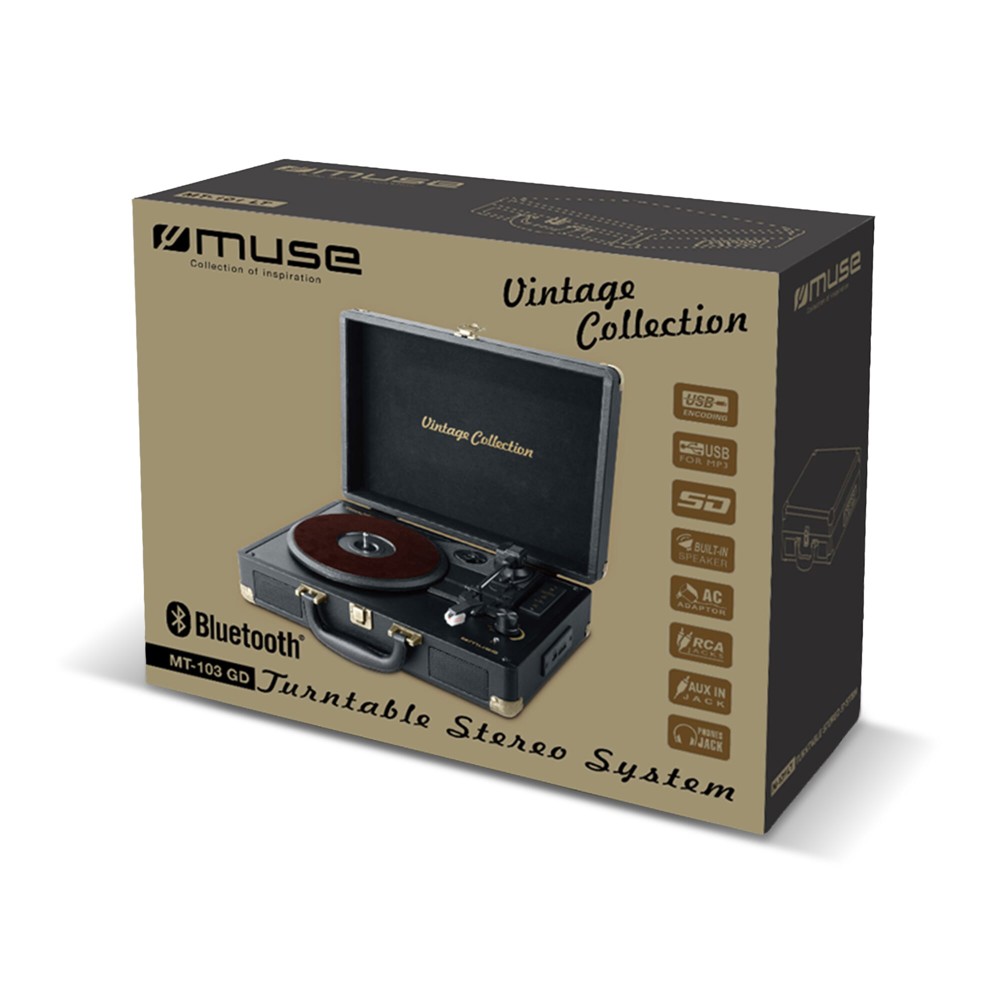 Muse MT-103 Plattenspieler mit Integrierten Bluetooth-Lautsprechern