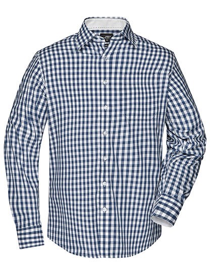 Daiber - Men´s Checked Shirt - Navy, White