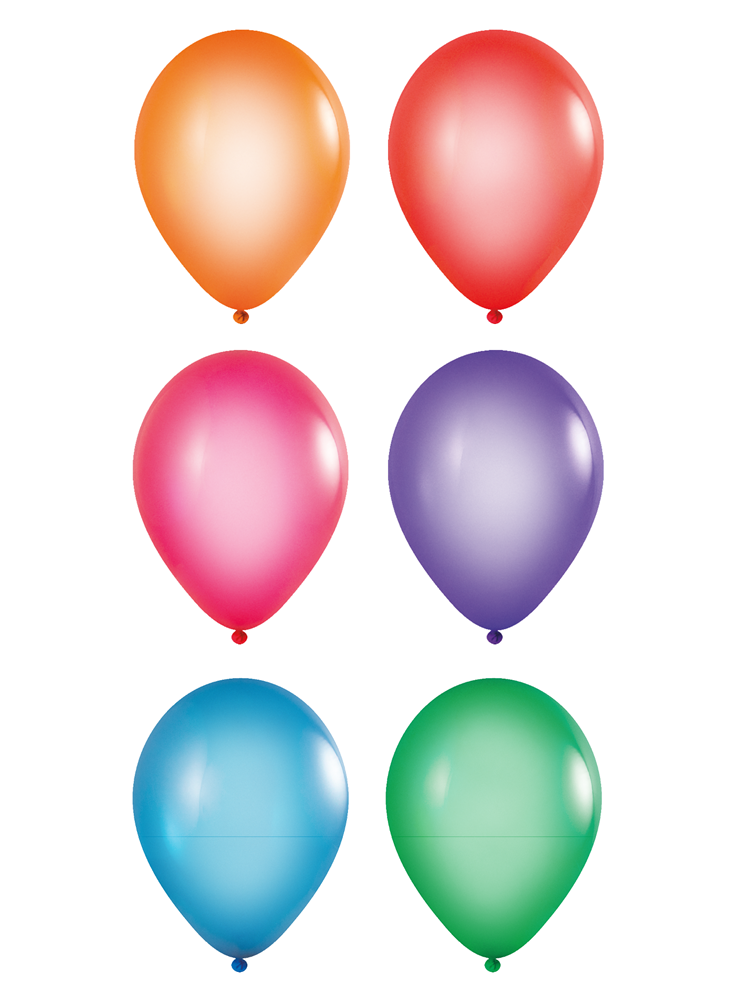 Bedruckte Ballons 85/95 cm - Ø 33 cm -11 inch - Sortiert Kristal