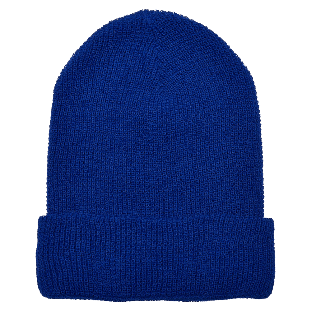 Recycled Yarn Waffle Knit Beanie - royalblue