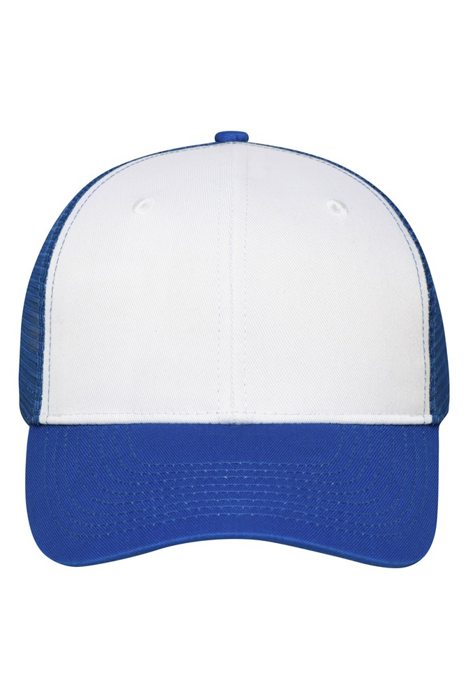 6 Panel Mesh Cap - White/royal (ca. Pantone white
301C)