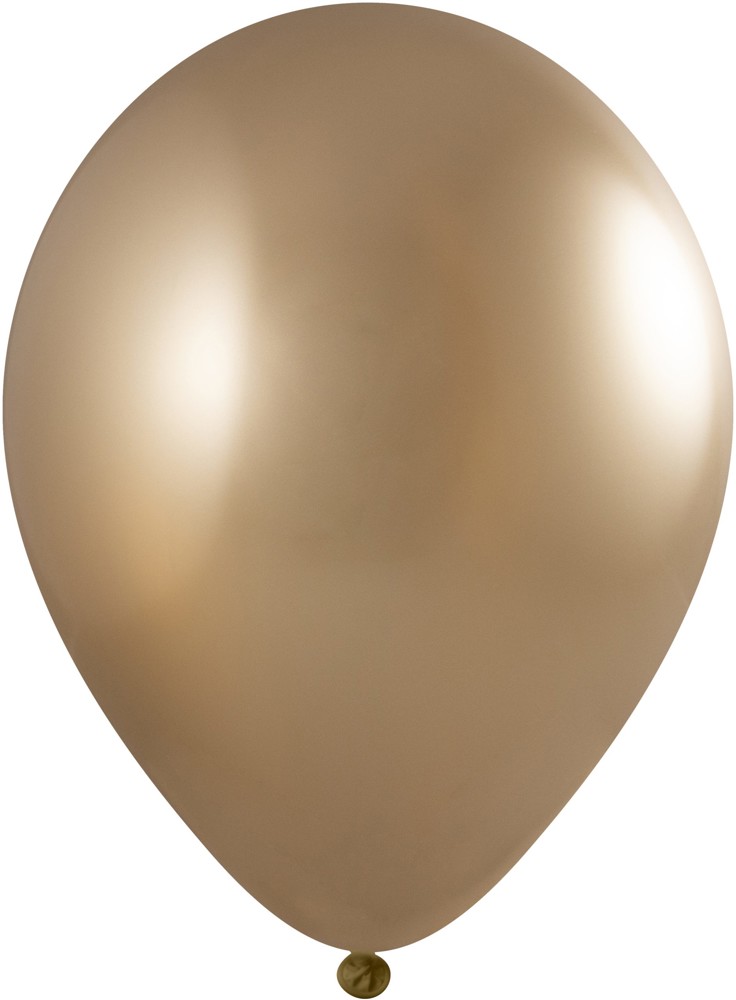 Luftballons mit Druck Qualityprint Ø 35 cm / Umfang 90-100 cm / 12 Inch, Licht blauw Metallic (2650), Metallic, 2 kleuren, 1 drukzijde - Gold Chrom (4715)
