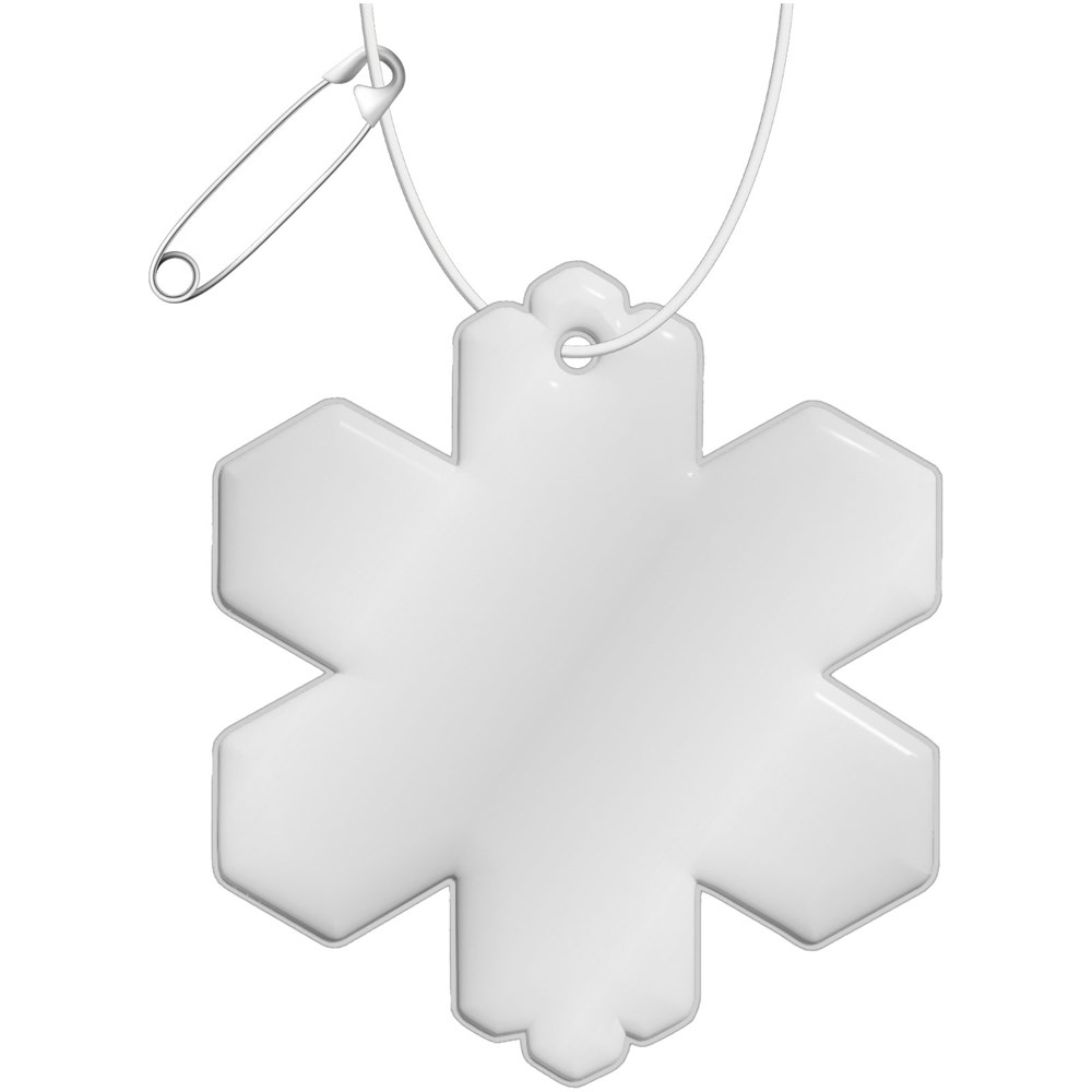 RFX™ H-10 Reflektierender PVC-Anhänger Schneeflocke - weiss