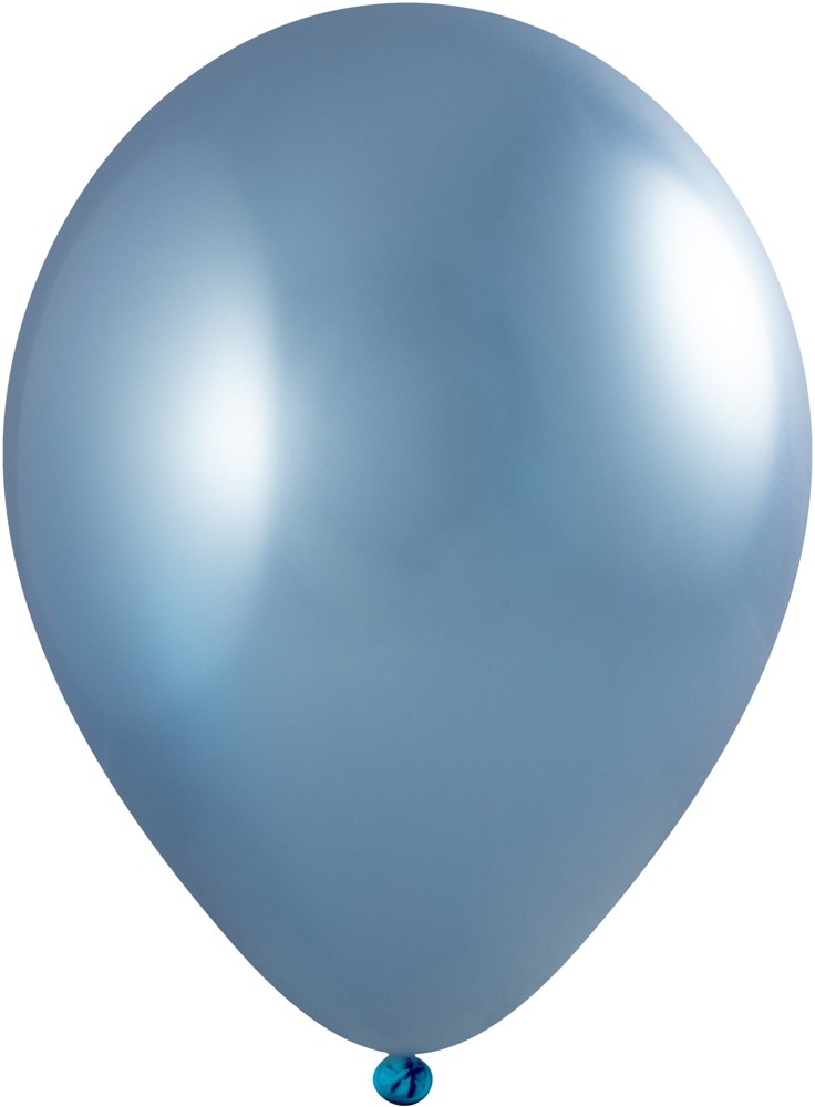Luftballons mit Druck Qualityprint Ø 35 cm / Umfang 90-100 cm / 12 Inch, Licht blauw Metallic (2650), Metallic, 2 kleuren, 1 drukzijde - Blau Chrom (4750)