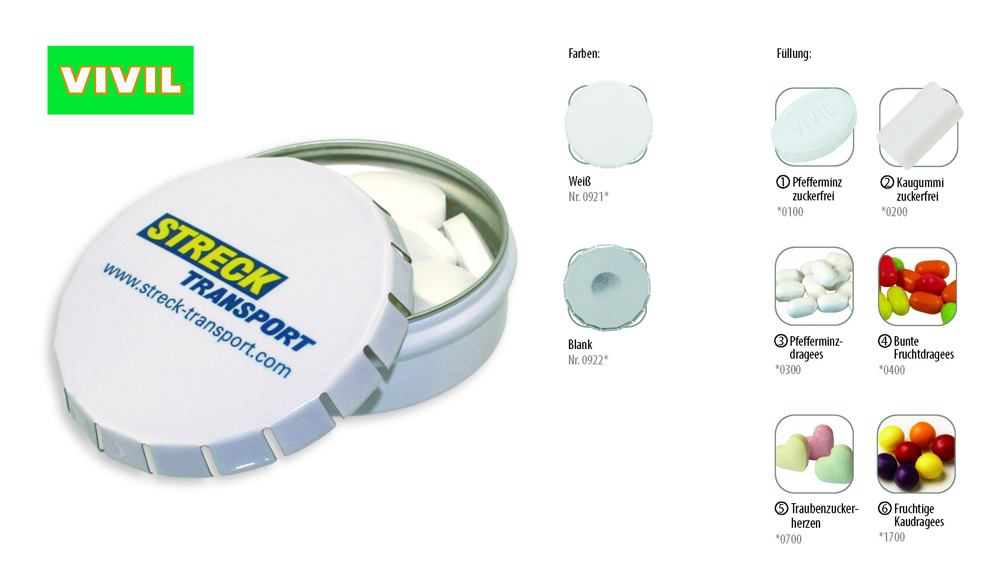 Klick-Dose-75 45 g  ,  Inhalt:  Pfefferminzdragees (Dose)