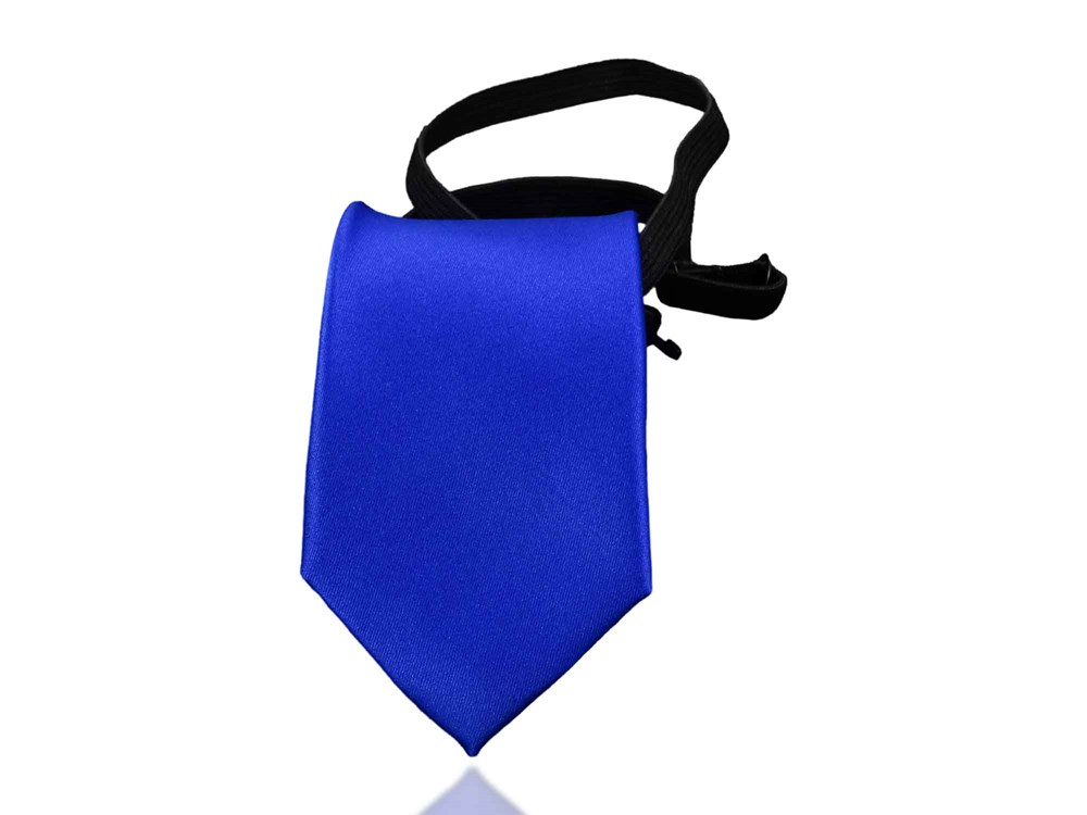 Krawatte mit Gummizug - Sicherheitskrawatte - Bereits gebundene Krawatten im Satin Finish - 51 x 7 cm - Blau