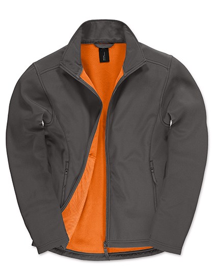 B&C COLLECTION - Men´s Jacket Softshell ID.701 - Dark Grey (Solid), Neon Orange