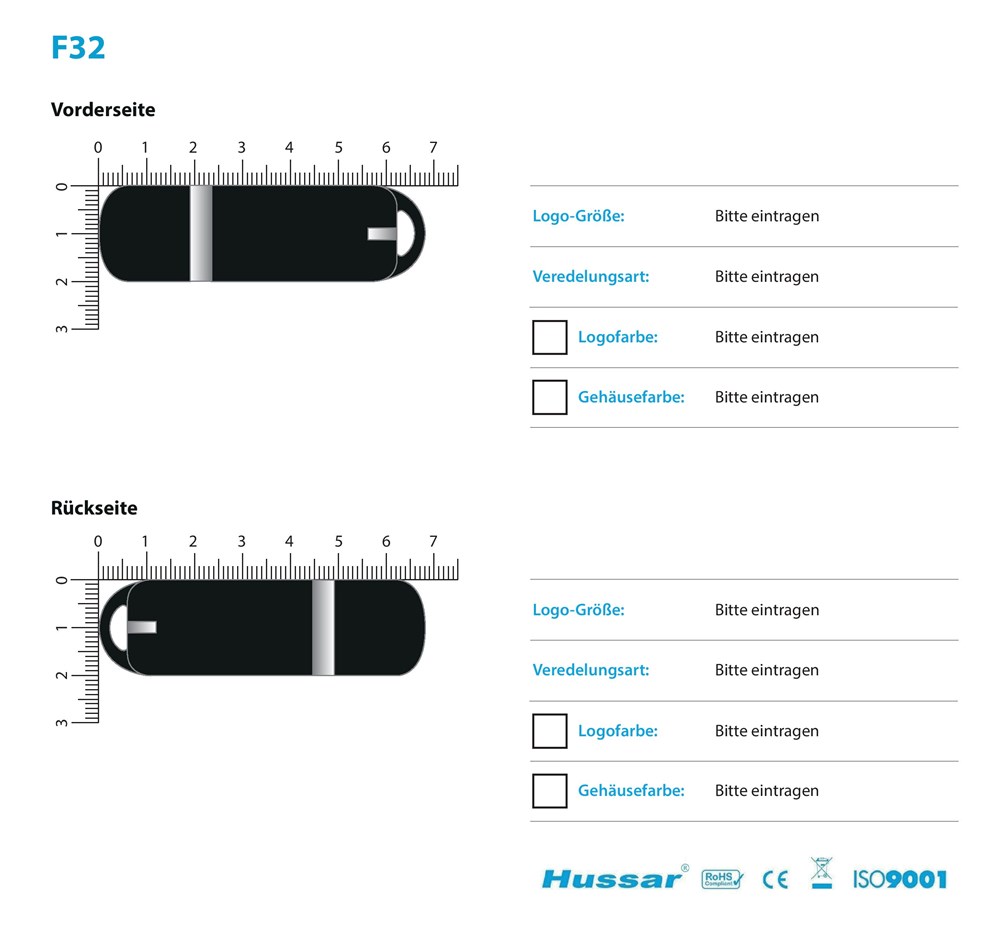 USB-Stick F32 USB 2.0 Flash Disk  32 GB WeißUSB 2.0 Flash Disk 32 GB