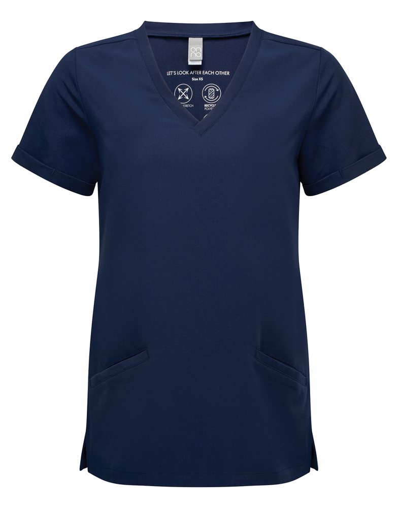 NN310 - Tunika mit Stretchanteil und kurzen Ärmeln, Damen - Navy