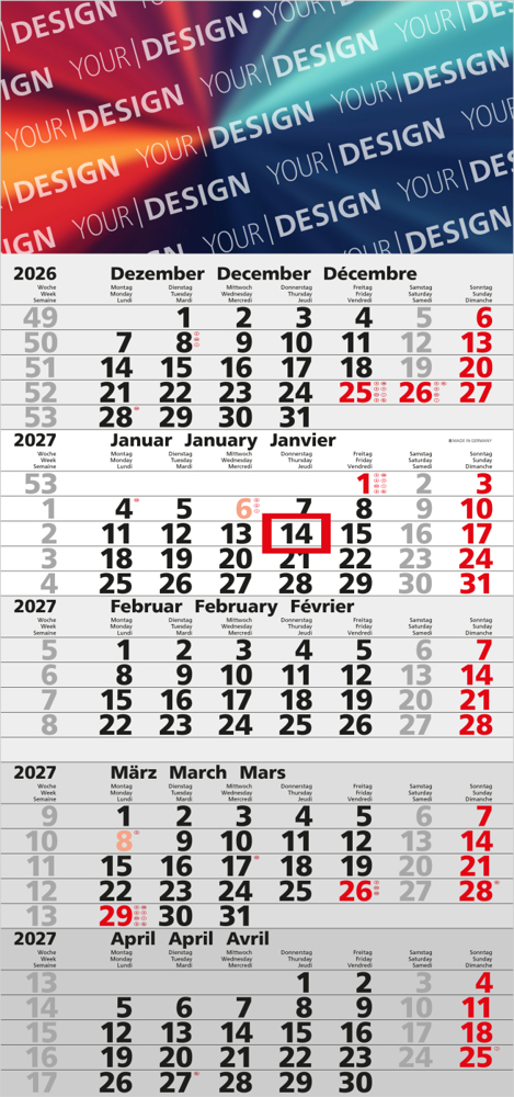 5-Monatskalender Einblatt Quintus 5 EXPRESS