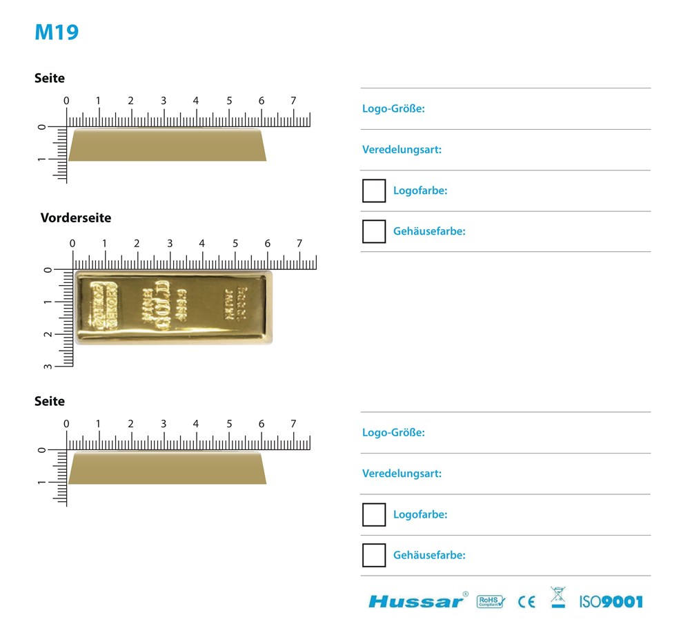 USB-Stick M19 USB 2.0 Flash Disk   1 GB GoldUSB 2.0 Flash Disk 1 GB