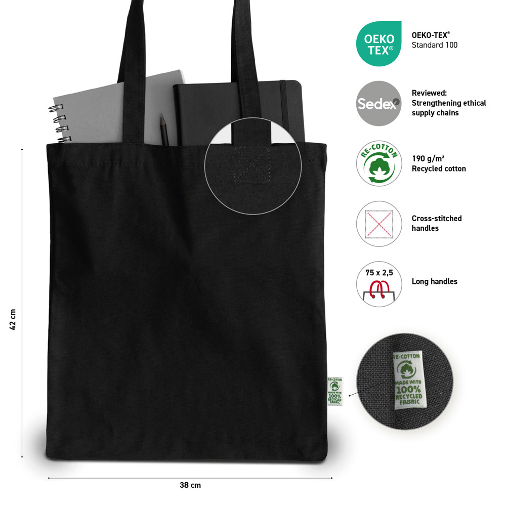 FREIBURG – Tragetasche aus recycelter Canvas-Baumwolle mit langen Henkeln