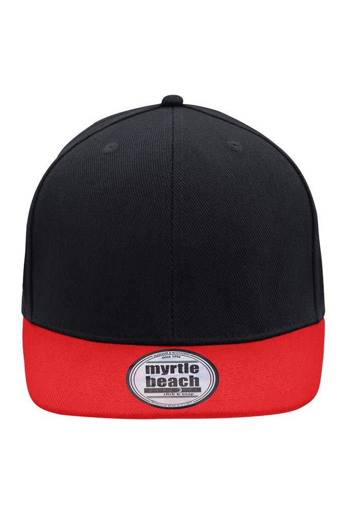 6 Panel Pro Cap Style - Black/red (ca. Pantone blackC
200C)