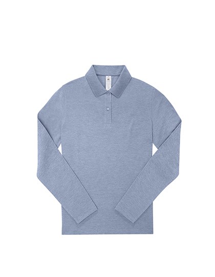 B&C BE INSPIRED - My Polo 210 Long Sleeve /Women - Heather Blue