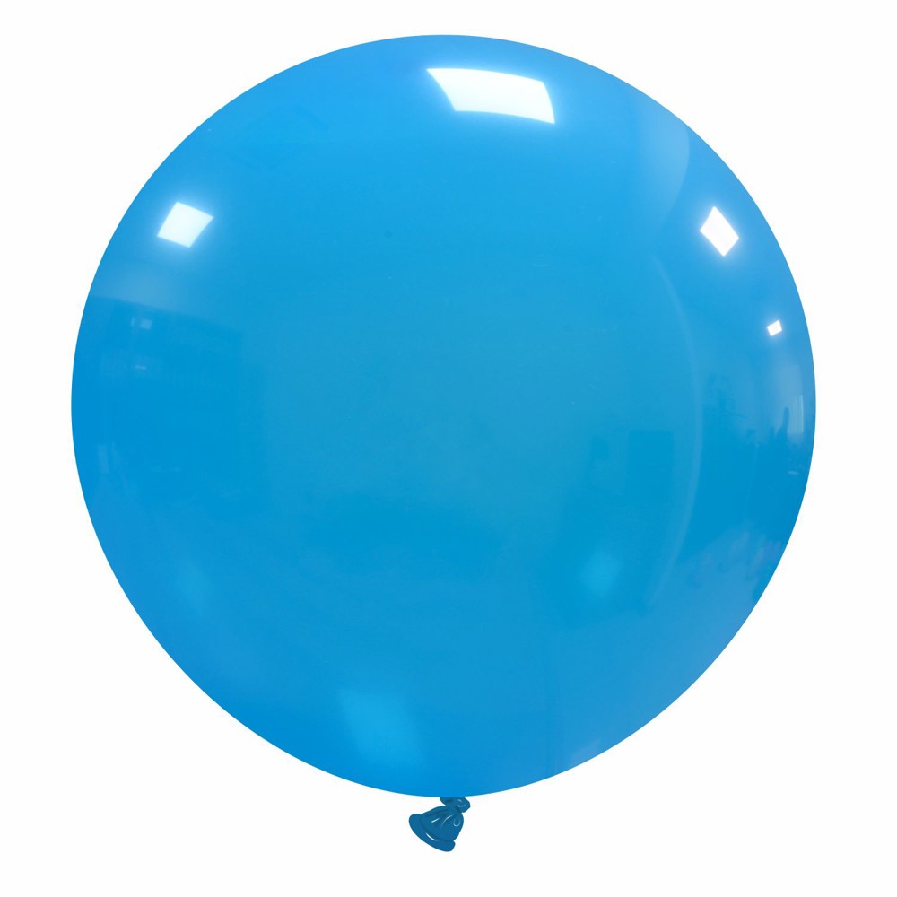 Bedruckte Riesenballons – Ø 150 cm / Umfang 470 cm / 59 Inch, Transparant (38), 450 cm omvang 150 cm Ø 60 inch, Pastel, 2 (2-zijdig gelijke bedrukking) - Mitte blau (12)