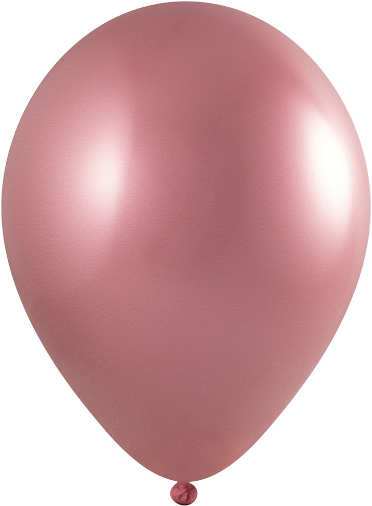 Luftballons mit Druck Qualityprint Ø 35 cm / Umfang 90-100 cm / 12 Inch, Licht blauw Metallic (2650), Metallic, 2 kleuren, 1 drukzijde - Rosa Chrom (4740)