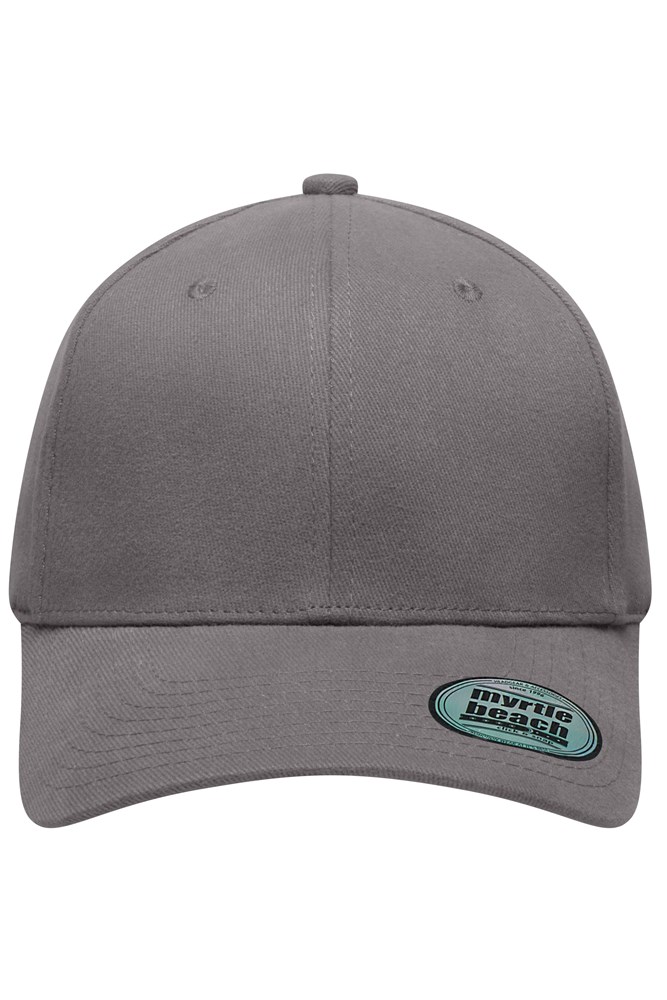 6 Panel Elastic Fit Baseball Cap - Dark-grey (ca. Pantone 7538C)