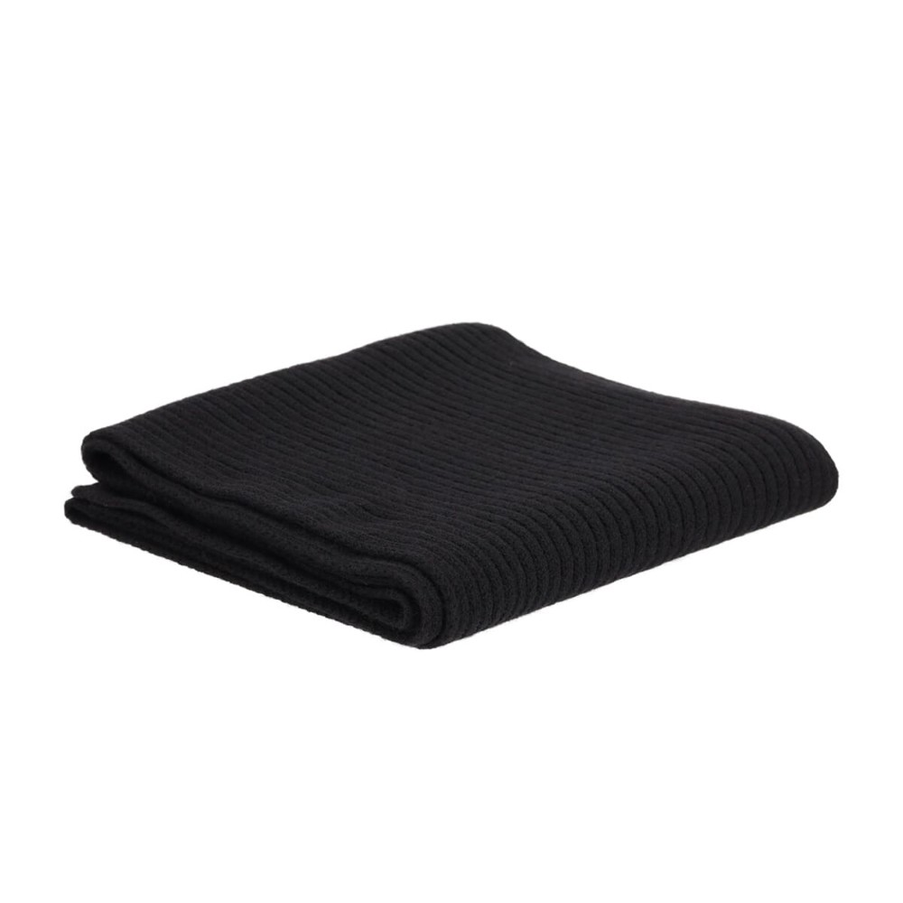 Niltons Strickschal, 100 % Merinowolle - Schwarz (Black) / Schwarz