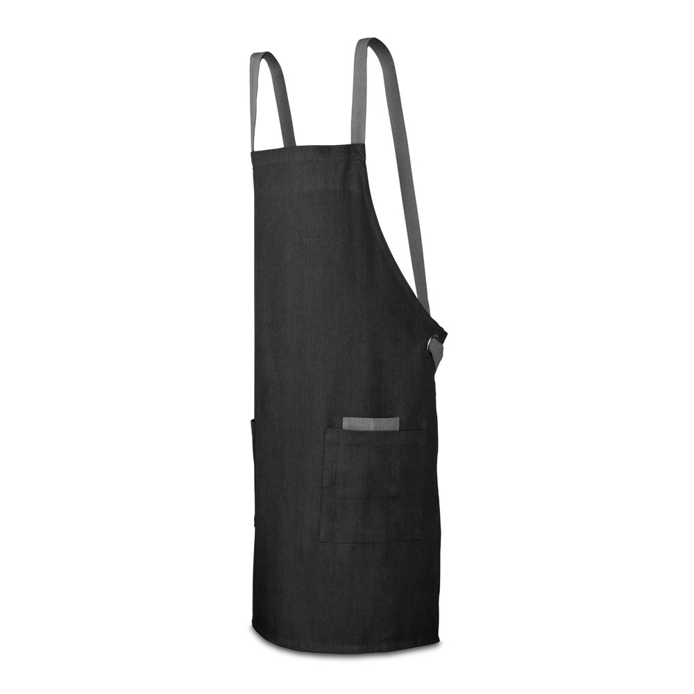 CARDAMOM. Schürze aus Baumwolle (80 % recycelt) und Polyester (20 % recycelt) (220 g/m²) - Schwarz