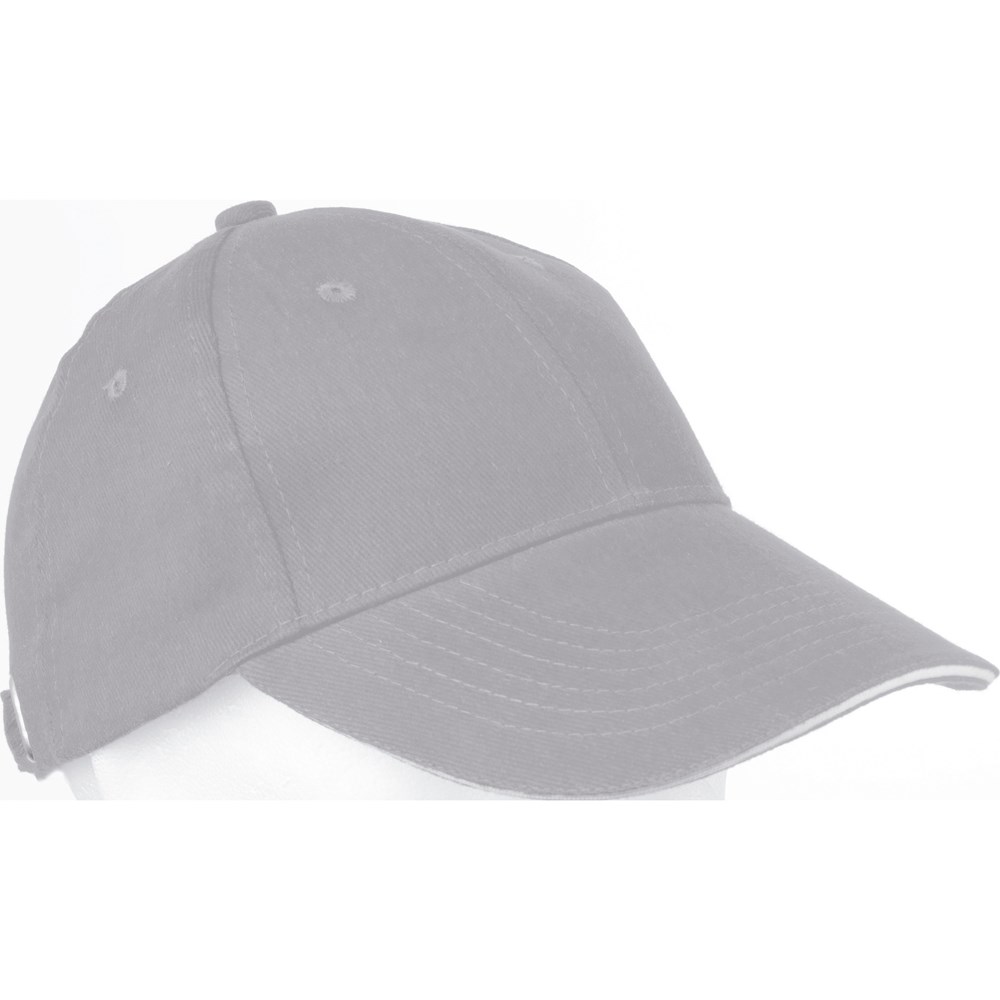 6 Panel Sandwich Baseball Cap CURTIS - Silbergrau