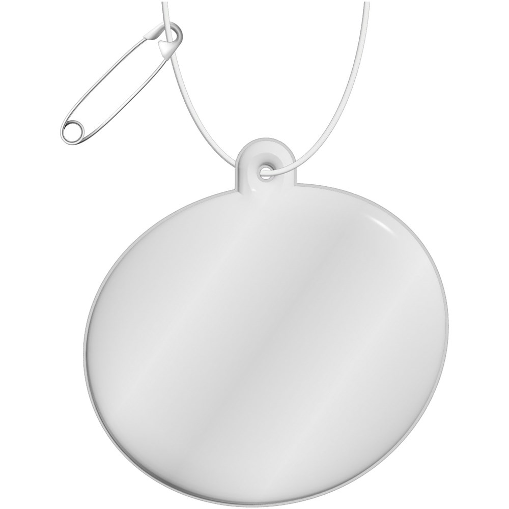 RFX™ H-09 ovaler reflektierender TPU-Anhänger - weiss