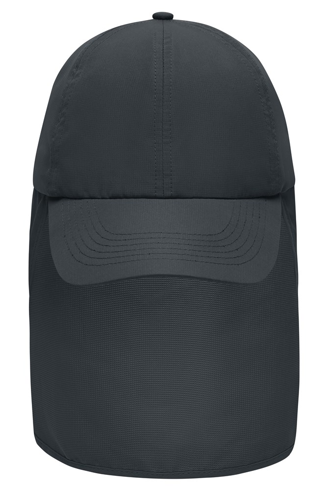 6 Panel Cap with Neck Guard - Carbon (ca. Pantone 425U)