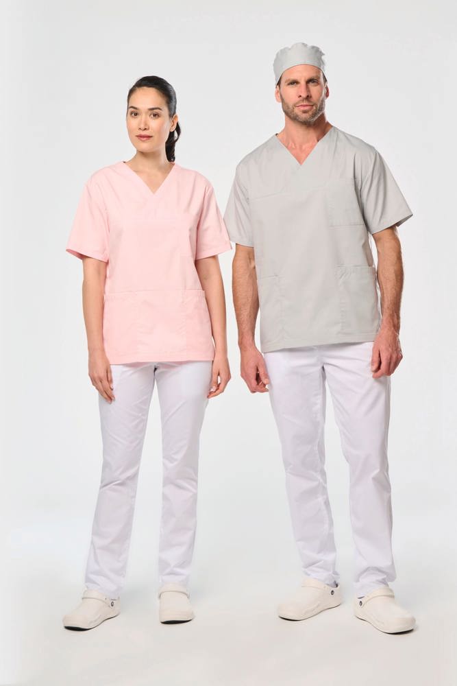 WK507C - Kurzärmlige Unisex-Tunika aus Baumwollpolyester