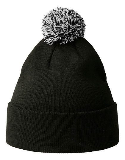 Atlantis - Wind-S Beanie with Pompom - Black, White