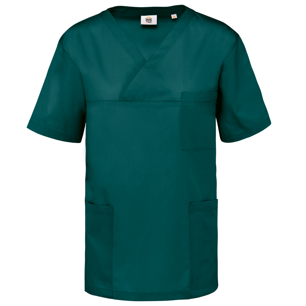 - Kurzärmlige Unisex-Tunika aus Baumwollpolyester - Emerald Green
