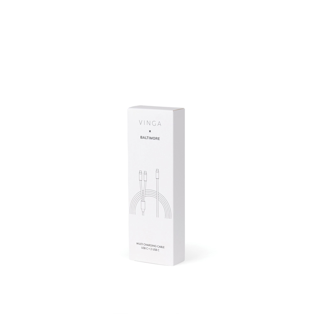 VINGA Baltimore Silikon-Multiladekabel, Type-C to 2x Type-C