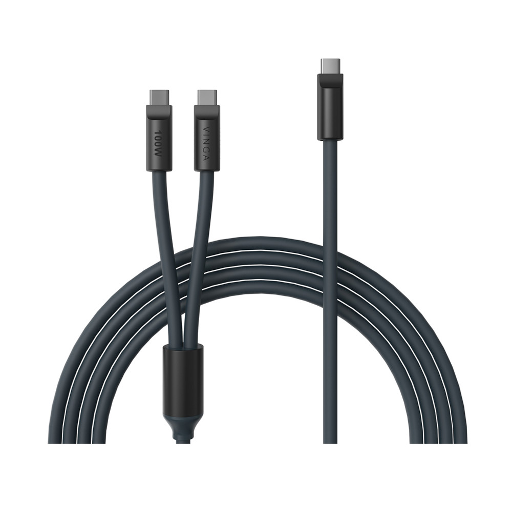 VINGA Baltimore Silikon-Multiladekabel, Type-C to 2x Type-C