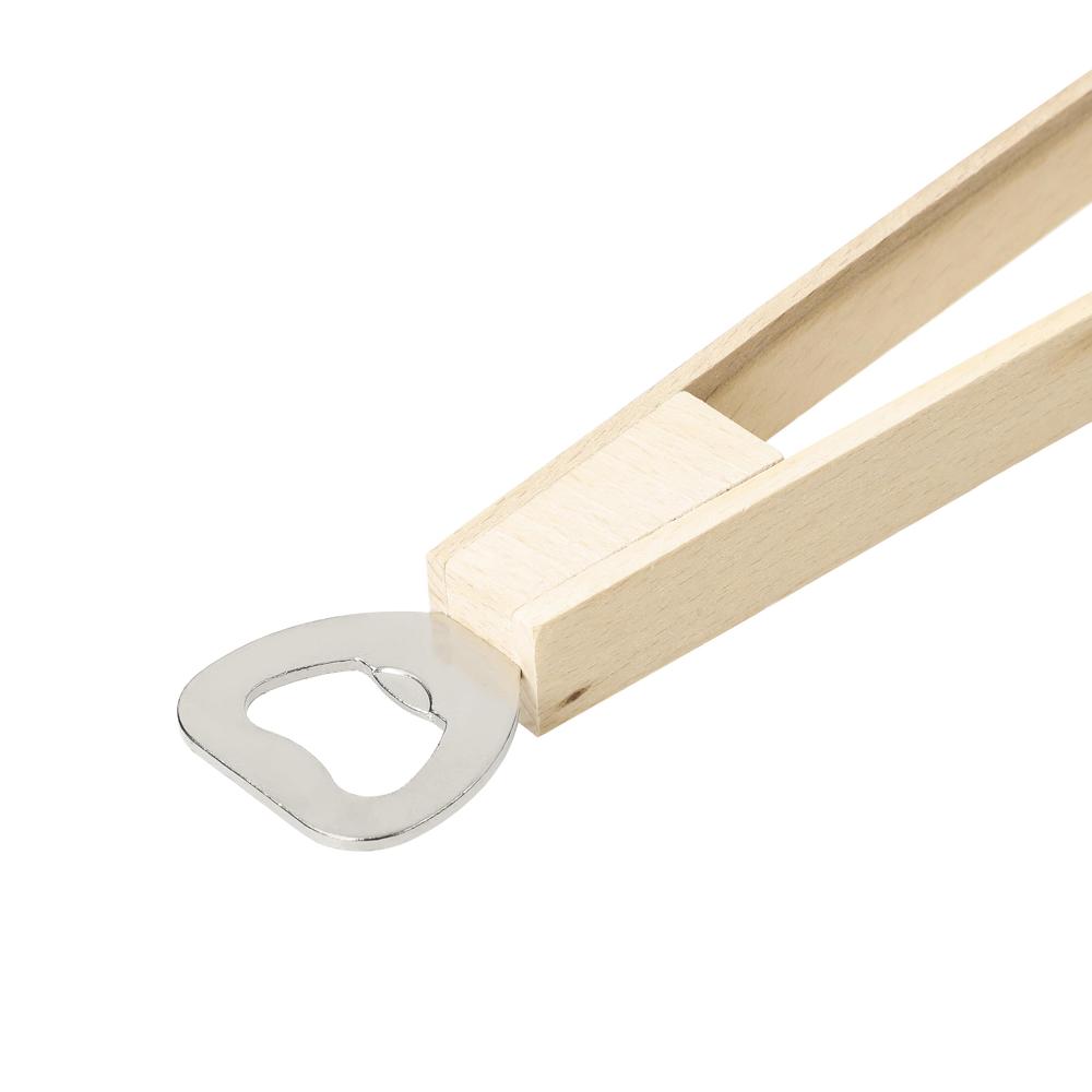 Holz-Grillzange "Opener" mit Kapselheber, 43 cm