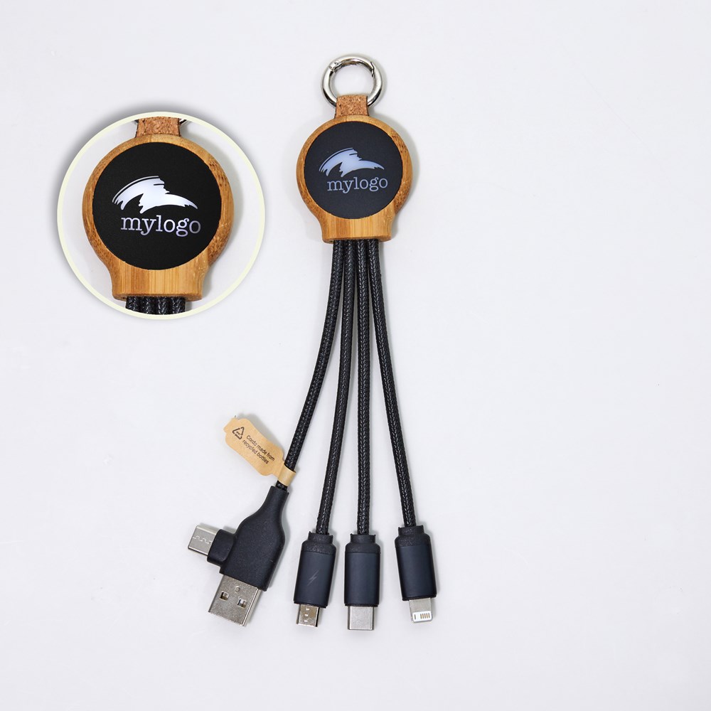 C&A Ladekabel "LED Round Bamboo" schwarz