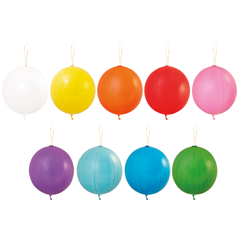 Punchbälle mit Druck Qualityprint Ø 45 cm / Umfang 120–130 cm / 18 Inch, Licht blauw (6009), Pastel, 2 drukzijden, 2 kleuren, 120/130 cm omvang 45 cm Ø / 17 inch - Sortiert