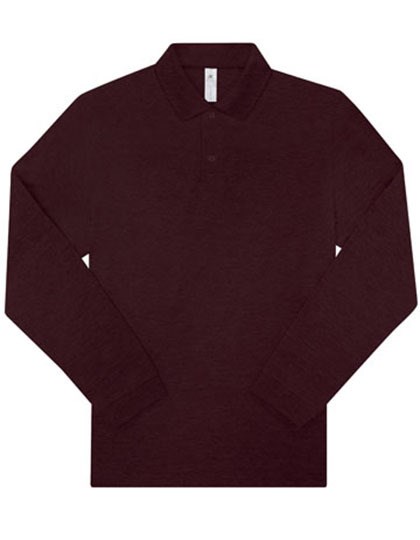 B&C BE INSPIRED - My Polo 210 Long Sleeve - Heather Burgundy