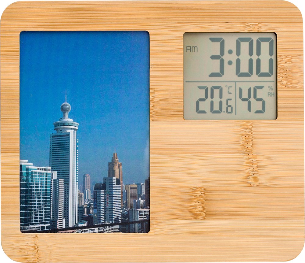 Wetterstation Colton | Bambus | Bilderrahmen - braun