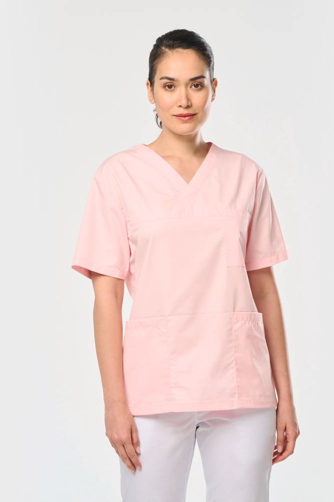 WK507C - Kurzärmlige Unisex-Tunika aus Baumwollpolyester