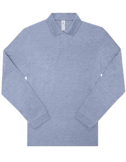 B&C BE INSPIRED - My Polo 210 Long Sleeve - Heather Blue