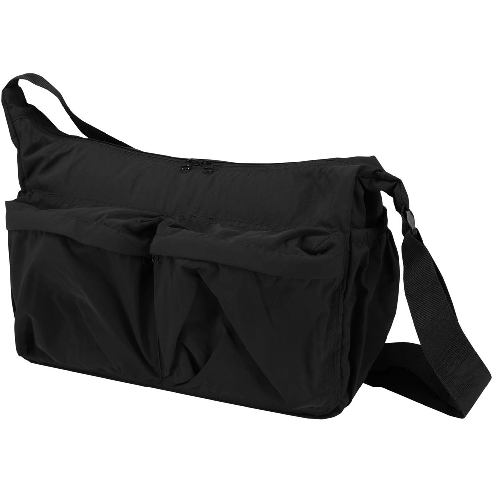 Calli 13" GRS Laptop Umhängetasche aus recyceltem Nylon - schwarz