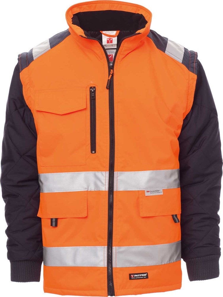 Allflash Warnjacket Hiway mit abnehmbaren Ärmeln