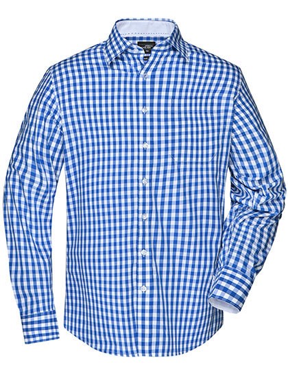 Daiber - Men´s Checked Shirt - Royal, White