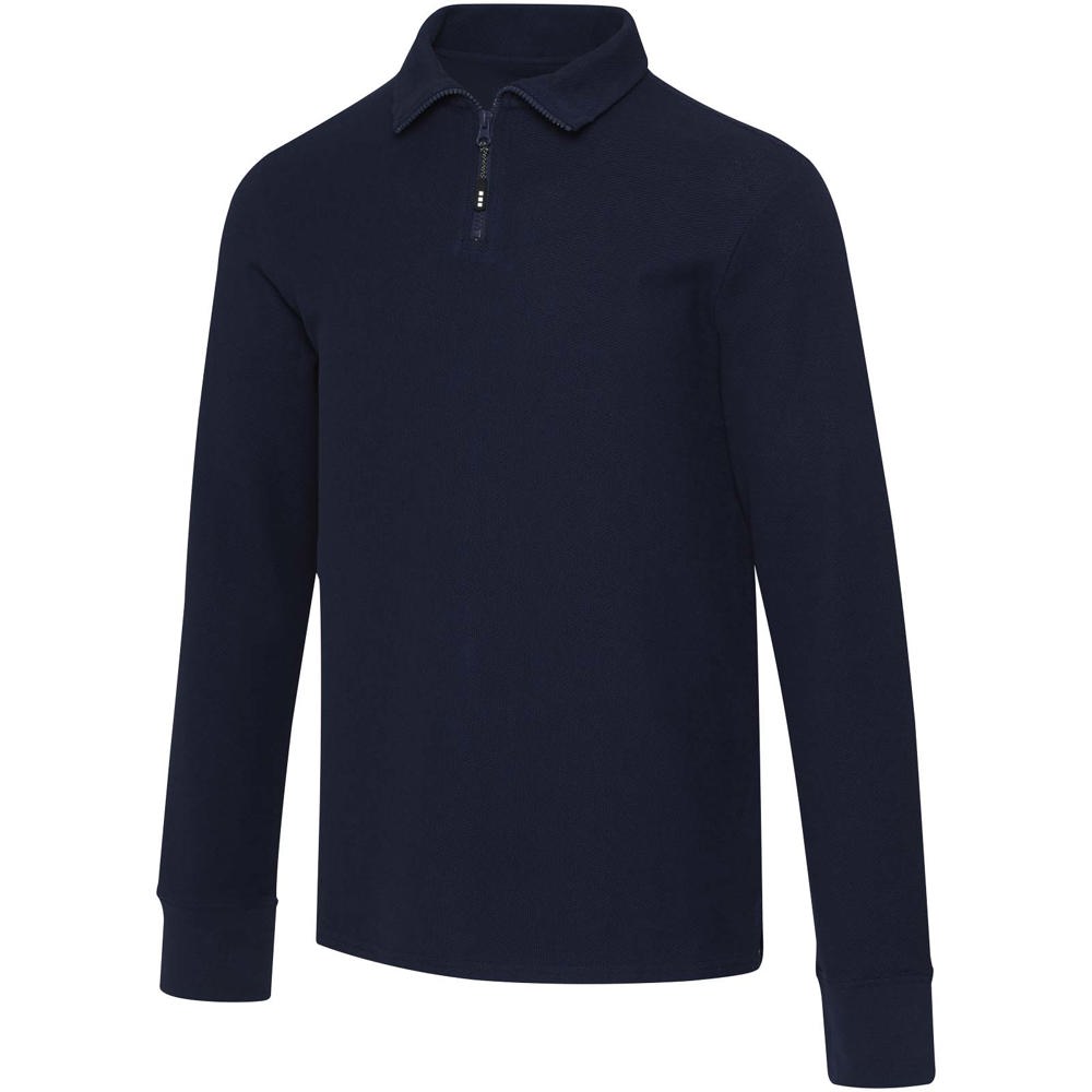 Apollo 245 g/m² Langarm Poloshirt Unisex mit Reißverschluss - Navy