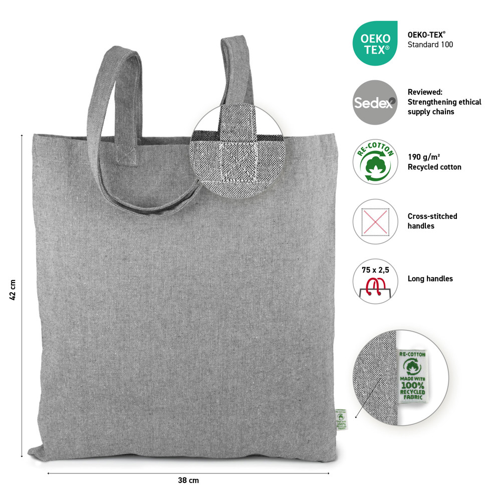 FREIBURG – Tragetasche aus recycelter Canvas-Baumwolle mit langen Henkeln