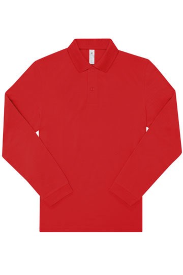 B&C BE INSPIRED - My Polo 180 Long Sleeve - Red