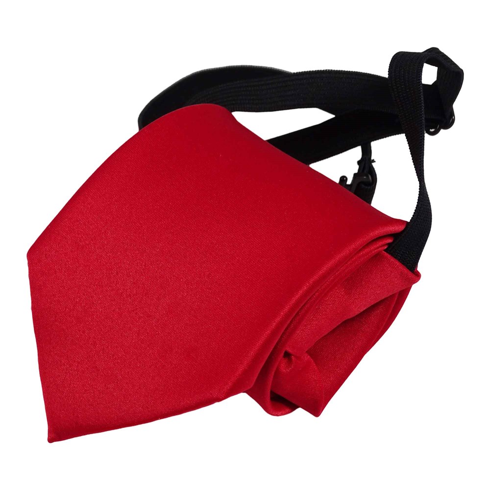 Krawatte mit Gummizug - Sicherheitskrawatte - Bereits gebundene Krawatten im Satin Finish - 51 x 7 cm - Rot