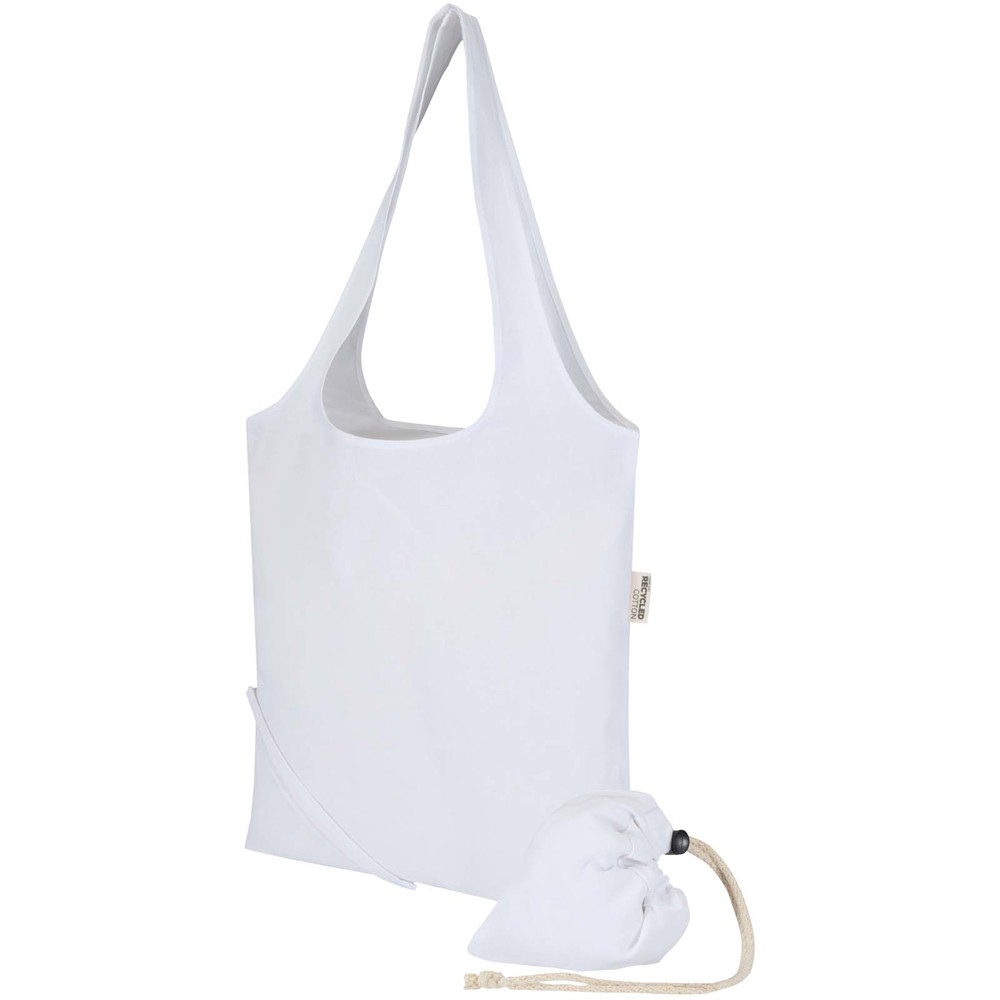 Madras Blend 140 g/m², GRS-zertifizierte, faltbare Baumwoll Tragetasche, 7 l - weiss