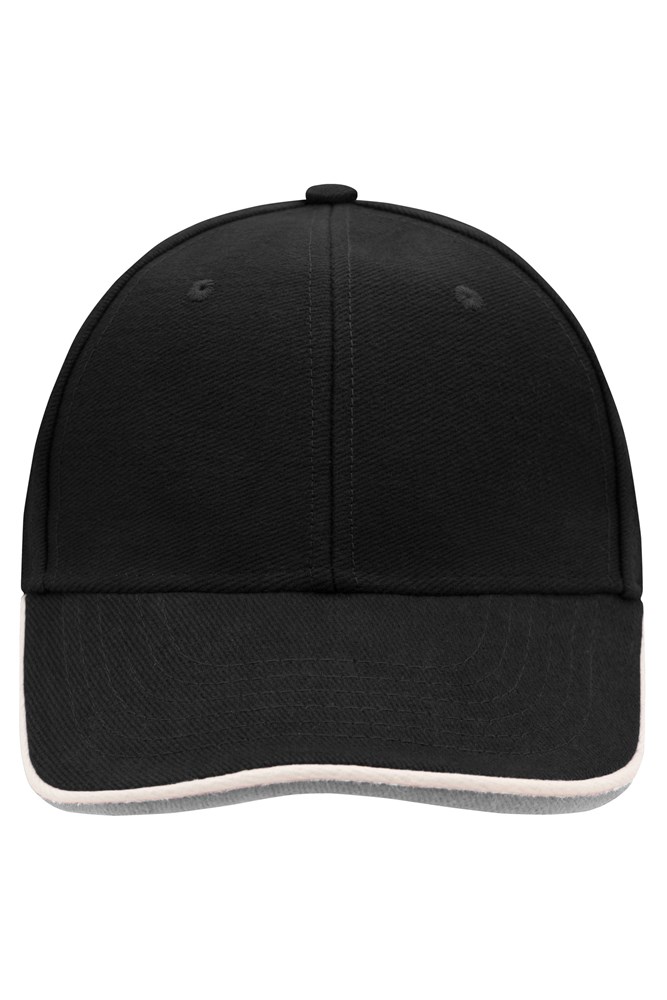6 Panel Double Sandwich Cap - Black/white/dark-grey (ca. Pantone blackC
white
WarmGray7C)