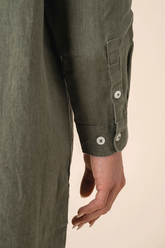 SP5008 - Hemdblusenkleid aus Leinen für Damen
